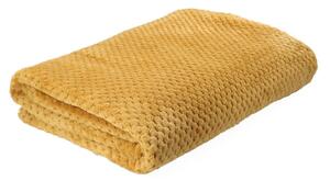 Mikrovláknová deka s jemným vzorem NOA mustard/hořčicová 150x200 cm Homla
