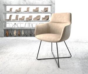 DELIFE Jídelní židle Pejo-Flex béžová vintage podnož ve tvaru 