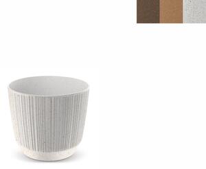 PROSPERPLAST Květináč - RYFO Eco Wood Průměr: 14,6 cm, Barva: bílá