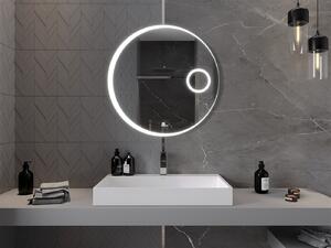 Mexen Ella, LED koupelnové zrcadlo s podsvícením a kosmetickým zrcátkem 80x80 cm, 6000K, ochrana proti zamlžování, 9811-080-080-611-00