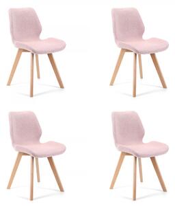 Ak furniture Sada 4 čalouněných židlí SJ.0159 růžová