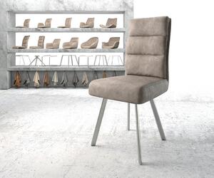 DELIFE Jídelní židle Pela-Flex taupe vintage oválná podnož z nerezové oceli