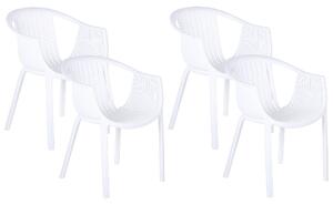Zahradní židle Sada 4 ks Syntetický materiál Bílá NAPOLI
