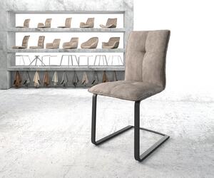 DELIFE Jídelní židle Maddy-Flex taupe vintage konzolová podnož plochá černá