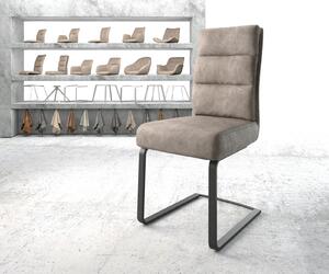 DELIFE Jídelní židle Pela-Flex taupe vintage konzolová podnož plochá černá