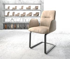 DELIFE Jídelní židle Vinja-Flex béžová vintage konzolová podnož plochá černá
