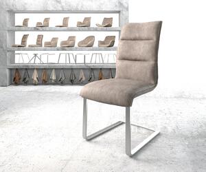 DELIFE Jídelní židle Xantus-Flex taupe vintage konzolová podnož plochá z nerezové oceli