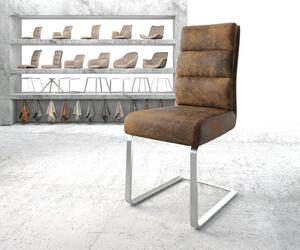 DELIFE Jídelní židle Pela-Flex hnědá vintage konzolová podnož z nerezové oceli