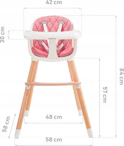 BABYTIGER 4KRAFT BABYTIGER Jídelní židlička TINI růžová