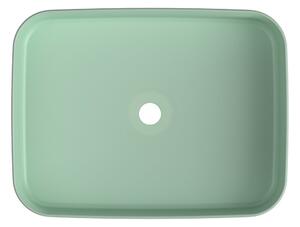 Isvea INFINITY RECTANGLE keramické umyvadlo na desku, 50x36 cm, zelená mat Mint