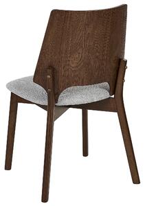 Sada 2 jídelních židlí tmavé dřevo/šedé ABEE