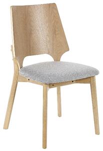 Sada 2 jídelních židlí světlé dřevo/šedé ABEE