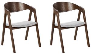Sada 2 jídelních židlí tmavé dřevo/šedé YUBA