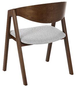 Sada 2 jídelních židlí tmavé dřevo/šedé YUBA