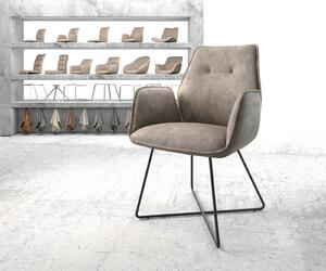 DELIFE Jídelní židle Zoa-Flex taupe vintage podnož ve tvaru 