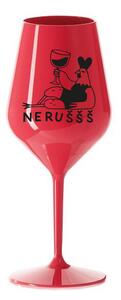 NERUŠŠŠ - červená nerozbitná sklenice na víno 470 ml