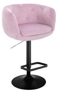 Barová židle MONTANA VELUR na černém talíři - fialový vřes