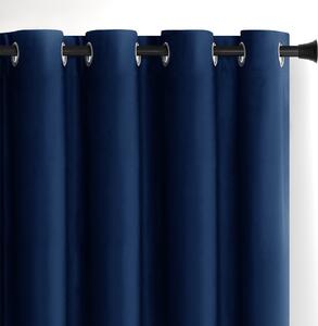 Tmavě modrý sametový dimout závěs 140x270 cm Eyelets – Restilo