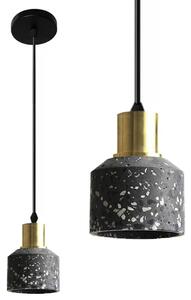Toolight, betonová stropní lampa Lastri Black 1xE27 APP930-1CP, černá-zlatá, OSW-07007
