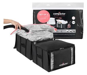 Vakuové vyztužené látkové úložné boxy na oblečení v sadě 2 ks 42x25x25 cm Black Edition – Compactor