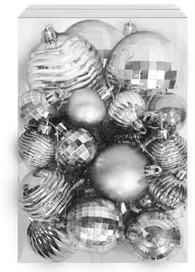 Tutumi, sada vánočních závěsných ozdob 36ks KL-21X08, stříbrná, CHR-00656