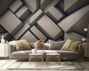 Fototapety Krémové abstraktní 3D tvary, Fototapety 3D, Fototapety 3d geometrické tvary, u94719 : uwalls.cz
