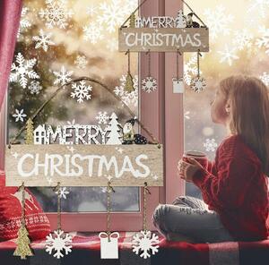 Tutumi, závěsná vánoční ozdoba na dveře 20x21 cm KL-21X13, hnědá-bílá, CHR-00672