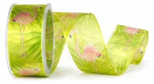 Stuha taftová ROSA FLAMINGO průsvitná 40mm x 2m (13,- Kč/m)