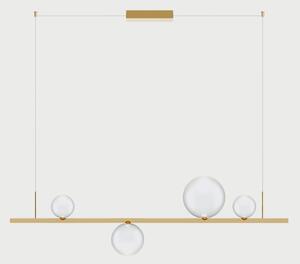Lodes Závěsné lineární LED svítidlo RANDOM STICK, Medium, d.120cm Teplota světla: 2700, Barva stínidla: Sněhově bílá, Barva baldachýnu: Zlatá