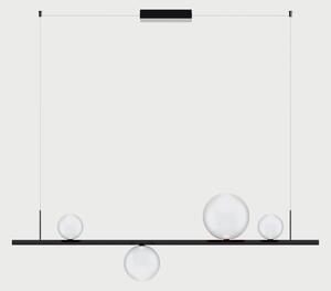 Lodes Závěsné lineární LED svítidlo RANDOM STICK, Medium, d.120cm Teplota světla: 2700, Barva stínidla: Sněhově bílá, Barva baldachýnu: Černá