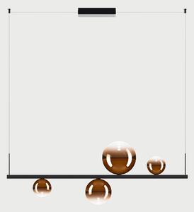 Lodes Závěsné lineární LED svítidlo RANDOM STICK, Short, d.100cm Teplota světla: 2700, Barva stínidla: Oranžová, Barva baldachýnu: Černá