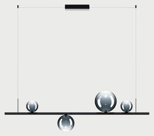 Lodes Závěsné lineární LED svítidlo RANDOM STICK, Medium, d.120cm Teplota světla: 3000, Barva stínidla: Tmavě modrá, Barva baldachýnu: Černá