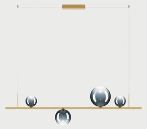 Lodes Závěsné lineární LED svítidlo RANDOM STICK, Medium, d.120cm Teplota světla: 3000, Barva stínidla: Tmavě modrá, Barva baldachýnu: Zlatá
