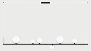 Lodes Závěsné lineární LED svítidlo RANDOM STICK, XL, d.180cm Teplota světla: 2700, Barva stínidla: Transparentní, Barva baldachýnu: Černá