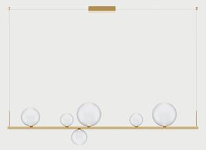 Lodes Závěsné lineární LED svítidlo RANDOM STICK, Long, d.150cm Teplota světla: 2700, Barva stínidla: Sněhově bílá, Barva baldachýnu: Zlatá