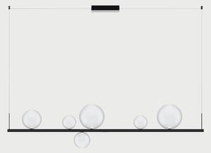 Lodes Závěsné lineární LED svítidlo RANDOM STICK, Long, d.150cm Teplota světla: 2700, Barva stínidla: Sněhově bílá, Barva baldachýnu: Černá