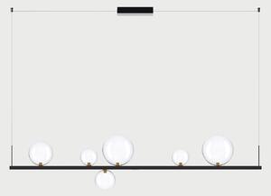 Lodes Závěsné lineární LED svítidlo RANDOM STICK, Long, d.150cm Teplota světla: 2700, Barva stínidla: Transparentní, Barva baldachýnu: Černá