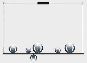 Lodes Závěsné lineární LED svítidlo RANDOM STICK, Long, d.150cm Teplota světla: 2700, Barva stínidla: Tmavě modrá, Barva baldachýnu: Černá