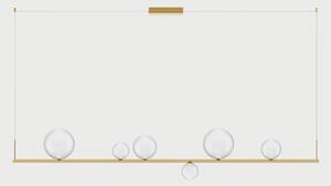 Lodes Závěsné lineární LED svítidlo RANDOM STICK, XL, d.180cm Teplota světla: 2700, Barva stínidla: Sněhově bílá, Barva baldachýnu: Zlatá