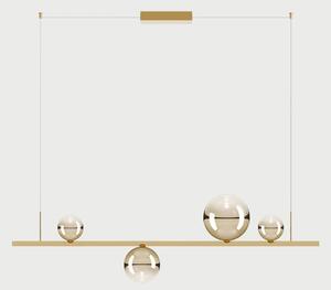 Lodes Závěsné lineární LED svítidlo RANDOM STICK, Medium, d.120cm Teplota světla: 2700, Barva stínidla: Zlatá, Barva baldachýnu: Zlatá