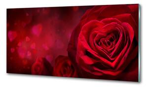 Panel lacobel Červená růže srdce pksh-75608886