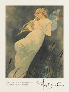 Obrazová reprodukce The Elf in the Iris Blossoms - Alfons Mucha