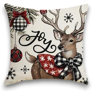 Vánoční povlak na polštář DEER WISH 45x45 cm, béžový