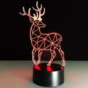 4Leaders LED lampa s 3D iluzí jelen 17,5×8,5 cm
