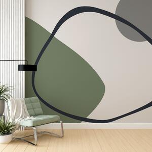Fototapety Geometrické zelené a šedé tvary na světlém pozadí, Fototapety abstraktní, w01687v1 : uwalls.cz