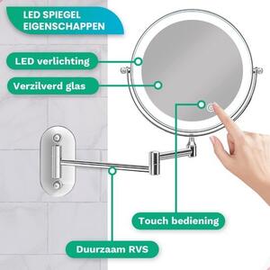 Zrcátko na líčení Mirlux s LED osvětlením - 5x zvětšení - Zrcátko na holení
