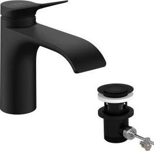 Hansgrohe jednopáková umyvadlová baterie 80 CoolSt Vivenis Outlet 133 mm, s vyskakovacím odtokem, matná černá