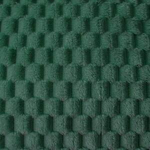 Tmavě zelená mikroplyšová deka CUBE 160x200 cm