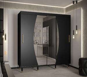 Šatní skříň Abi Calipso Ely Barva korpusu: Černá, Rozměry: 100 cm, Dveře: Ely - černá + zrcadlo