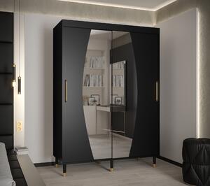 Šatní skříň Abi Calipso Ely Barva korpusu: Černá, Rozměry: 120 cm, Dveře: Ely - černá + zrcadlo